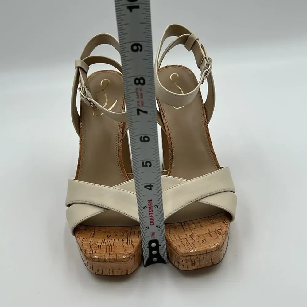 Sam Edelman Cream and Brown Platform Sandals Size 9.5 NWT